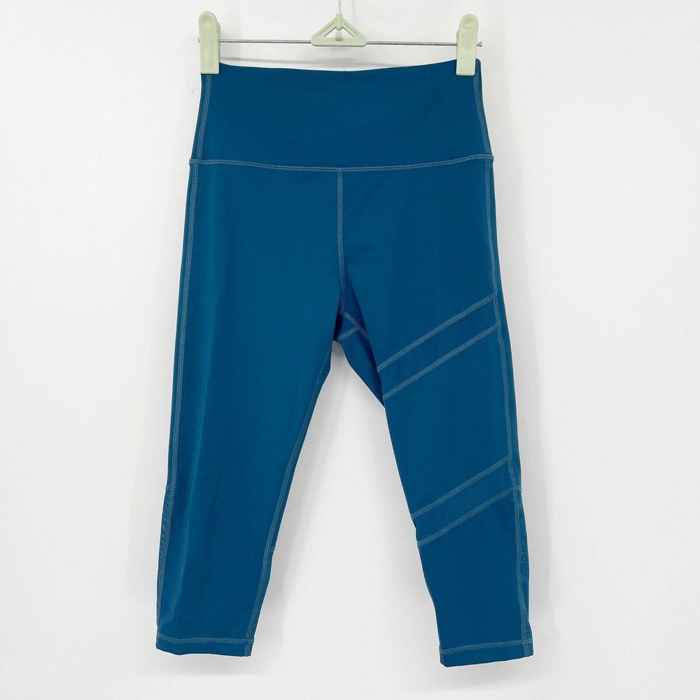Zyia Active Corsair Brilliant Mesh Capri Leggings Size 6/8 Teal Blue High Rise